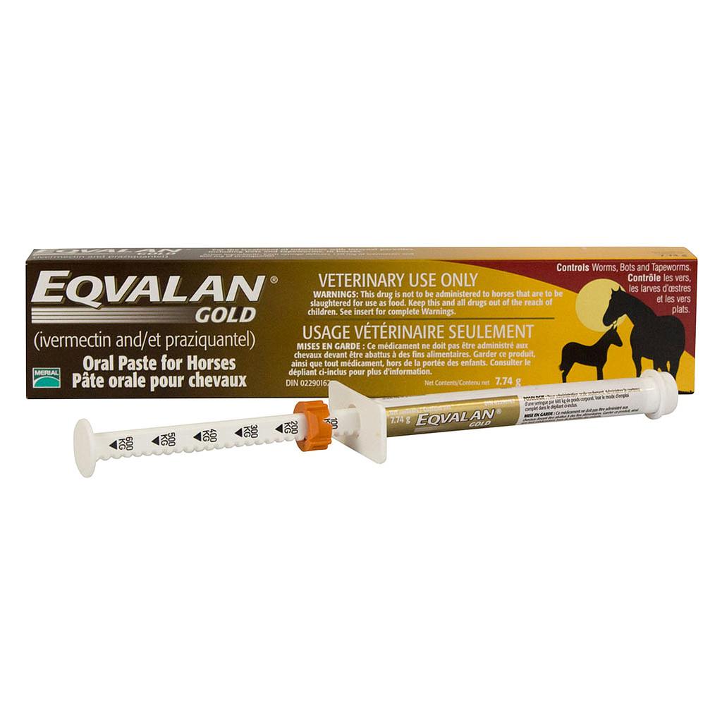 EQVALAN GOLD IVERMECTIN &amp; PRAZIQUANTEL PASTE DEWORMER 7.74G