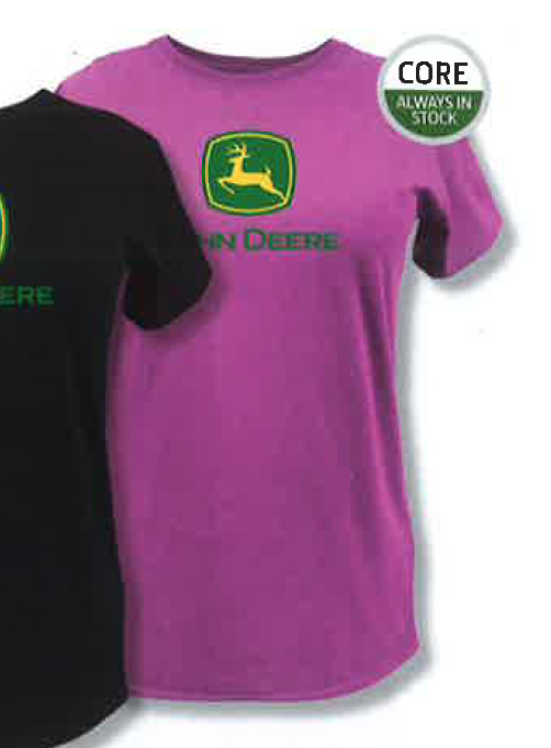 DMB - JOHN DEERE WOMENS LOGO TEE FUSHIA MEDIUM