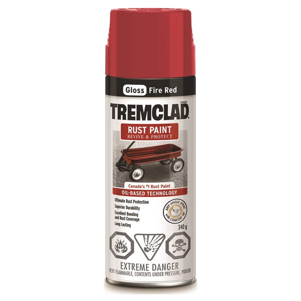 RUSTOLEUM TREMCLAD RUST SPRAY PAINT GLOSS FIRE RED 340G