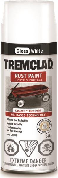 RUSTOLEUM TREMCLAD RUST SPRAY PAINT GLOSS WHITE 340G