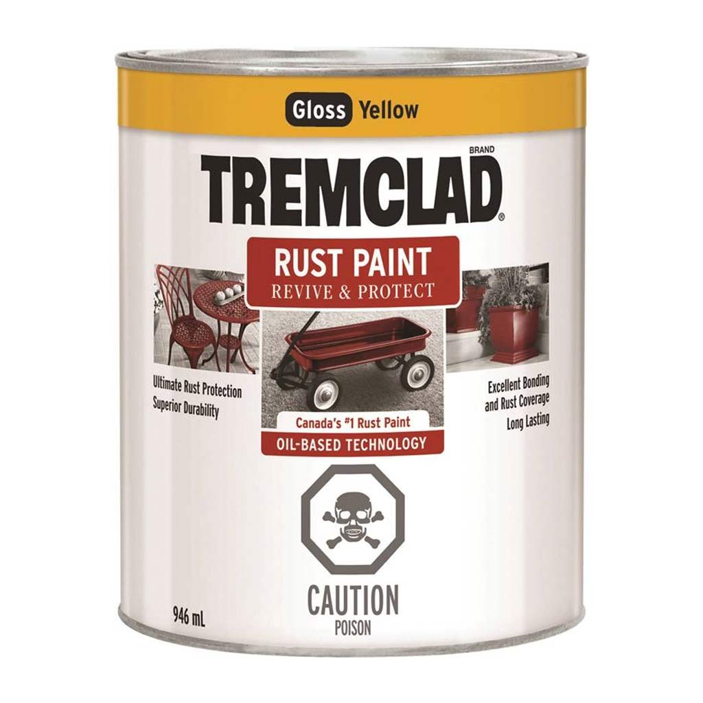 RUSTOLEUM TREMCLAD RUST PAINT GLOSS YELLOW 946ML