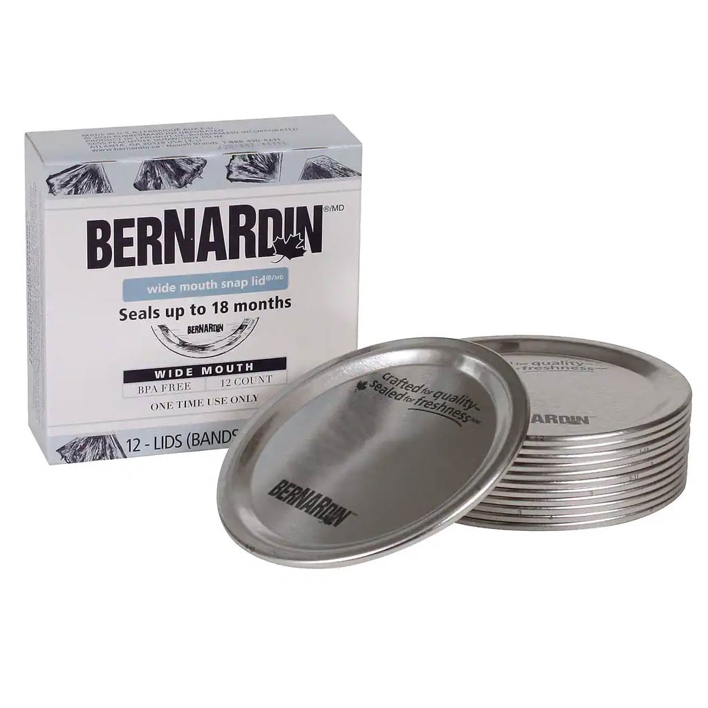 BERNARDIN SNAP LID WIDE MOUTH LIDS ONLY (12PK)