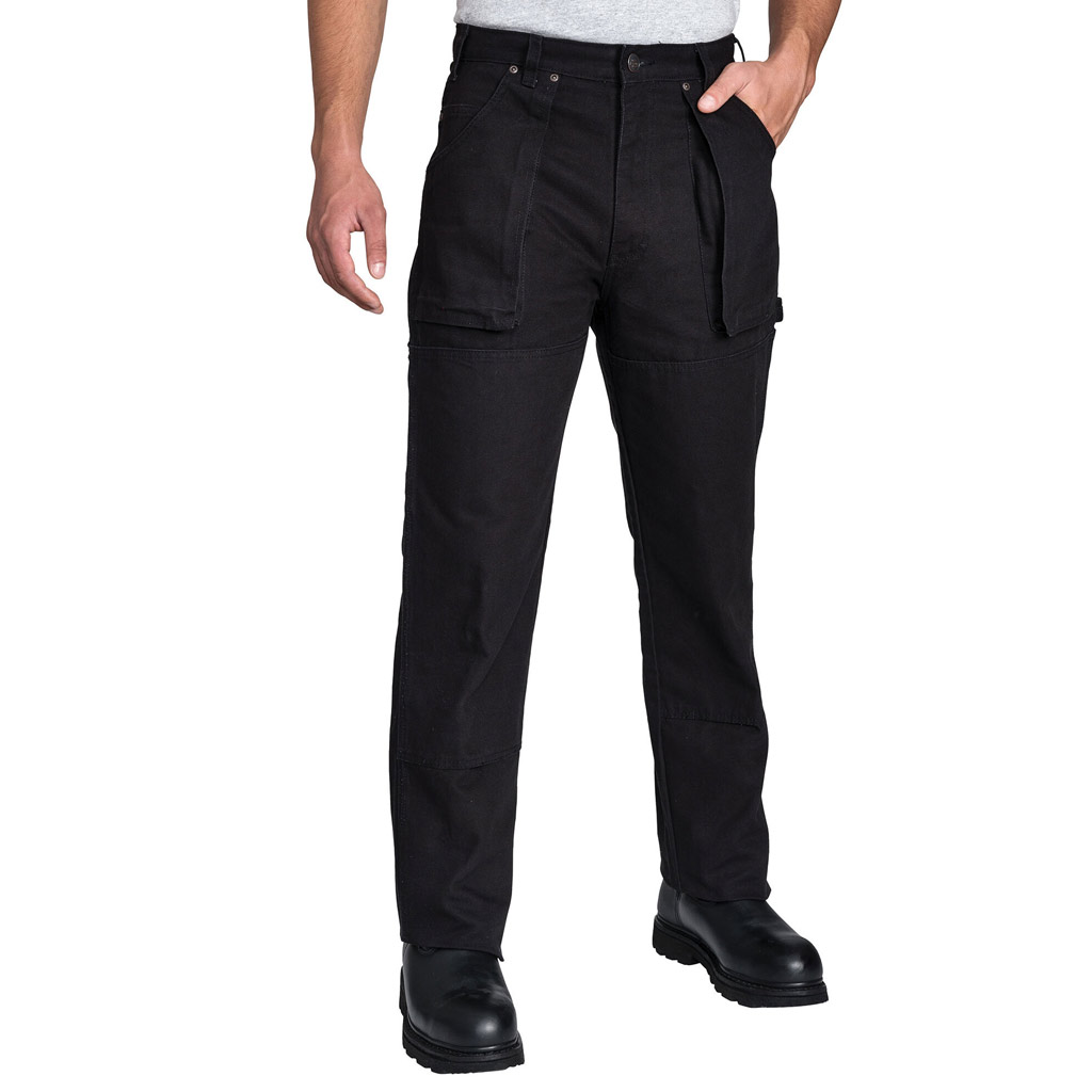 DV - DICKIES MEN'S DUCK 34X34 DOUBLE FRONT BRUSHED PANT BLACK