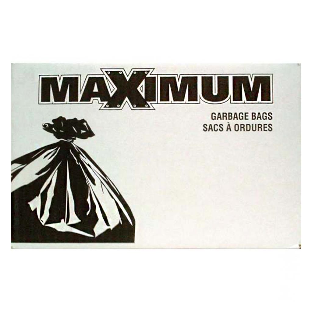 POLYETHICS MAXIMUM GARBAGE BAG 42GAL, BLK, 100PK