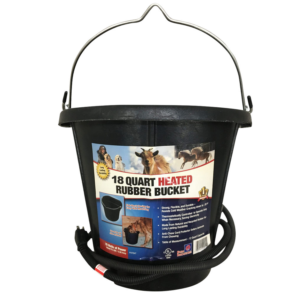 FARM INNOVATORS HEATED RUBBER FLAT BACK BUCKET 18QT