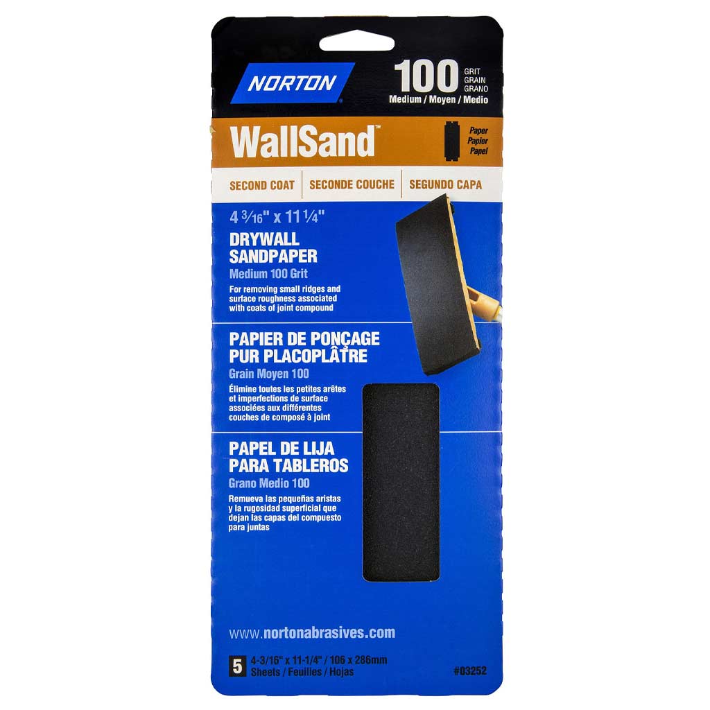 DMB - NORTON SANDING SHEET DRYWALL 100 GRIT 5PK