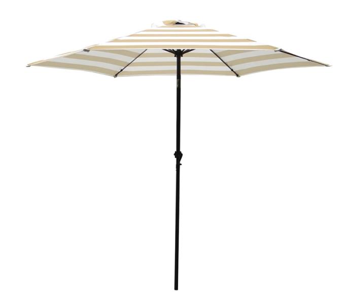 SEASONAL TRENDS UMBRELLA 9FT CANOPY TAUPE/WHITE STRIPES