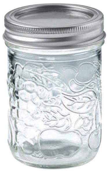 BERNARDIN MASON JAR 250ML REGULAR MOUTH DECORATIVE W/ LIDS (12PK)