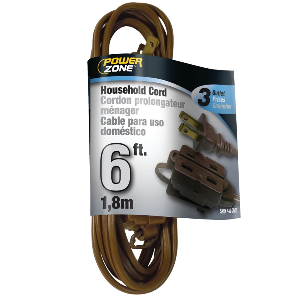 DMB - POWERZONE EXT. CORD 16AWG, 6'L, BRN