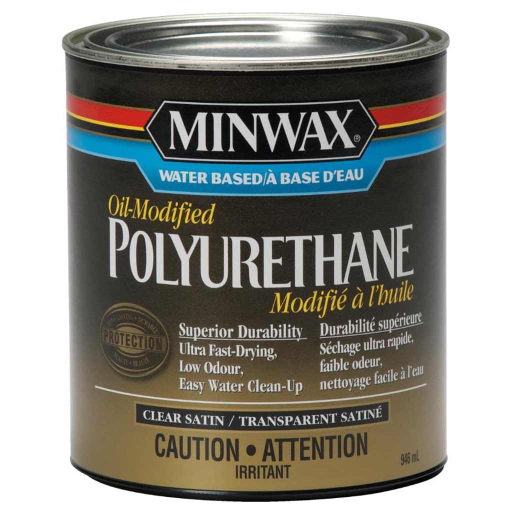 MINWAX OIL-MODIFIED POLYURETHANE SATIN PNT CLR WATER BASED 946ML