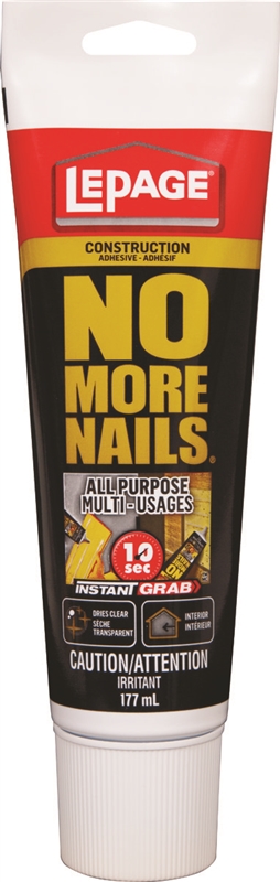 LEPAGE NO MORE NAILS ALL PURPOSE ADHESIVE WHT 177ML