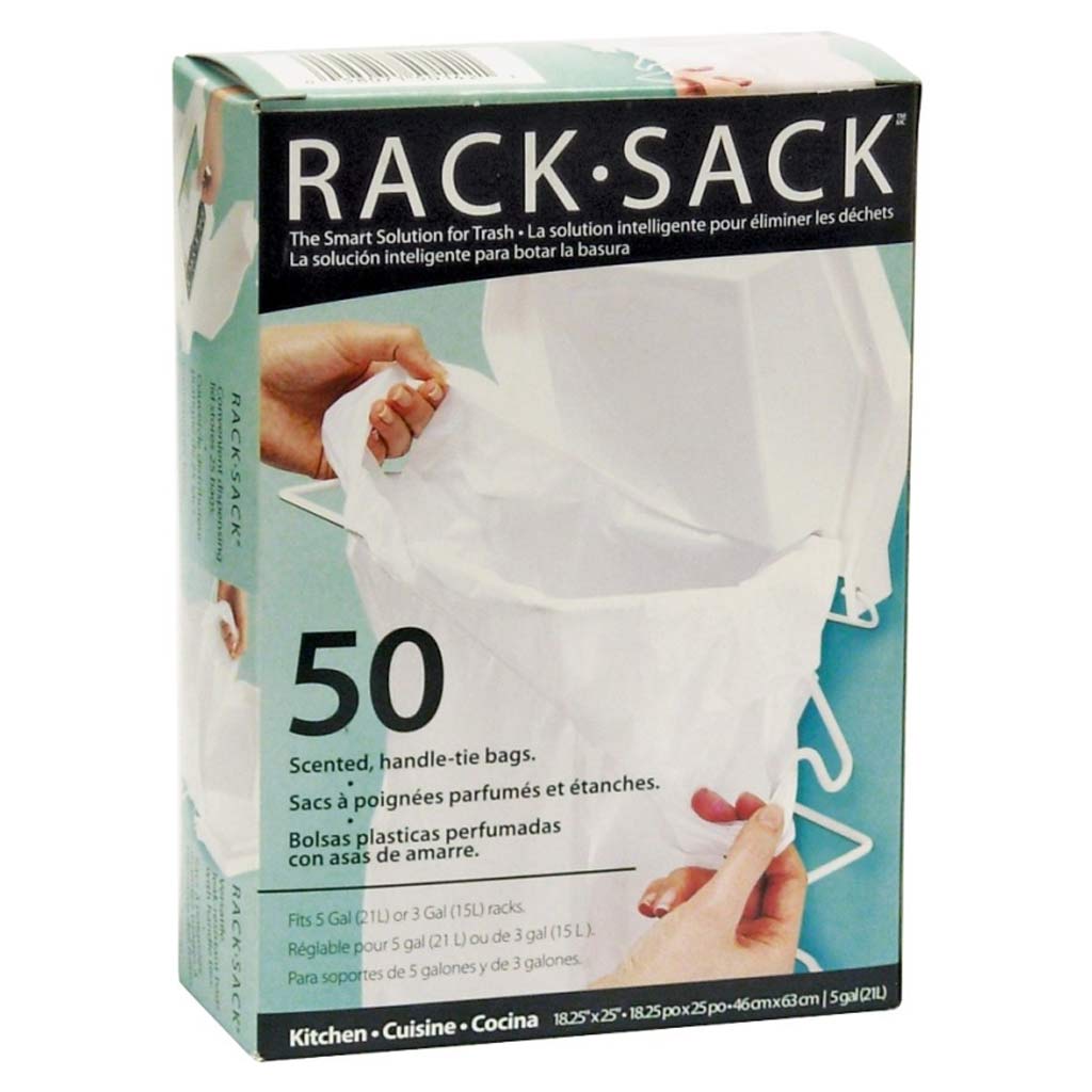 DMB - RACK SACK GARBAGE BAGS 50142 18.25X25IN 50/BX WHITE B BX