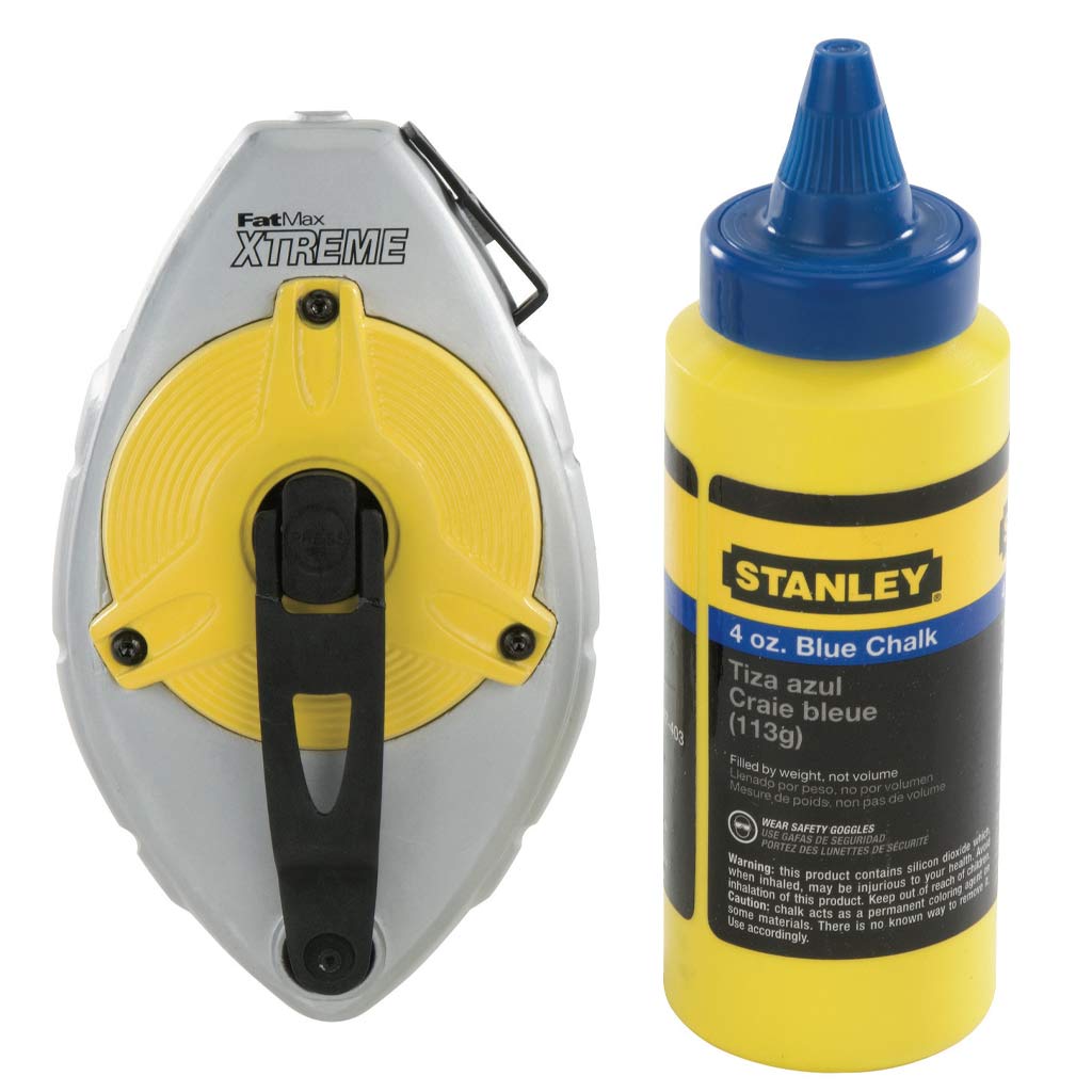 STANLEY FATMAX CHALK LINE BOX SET 2-PIECE 100FT LINE BLUE ALUMIN. REEL 41-482L