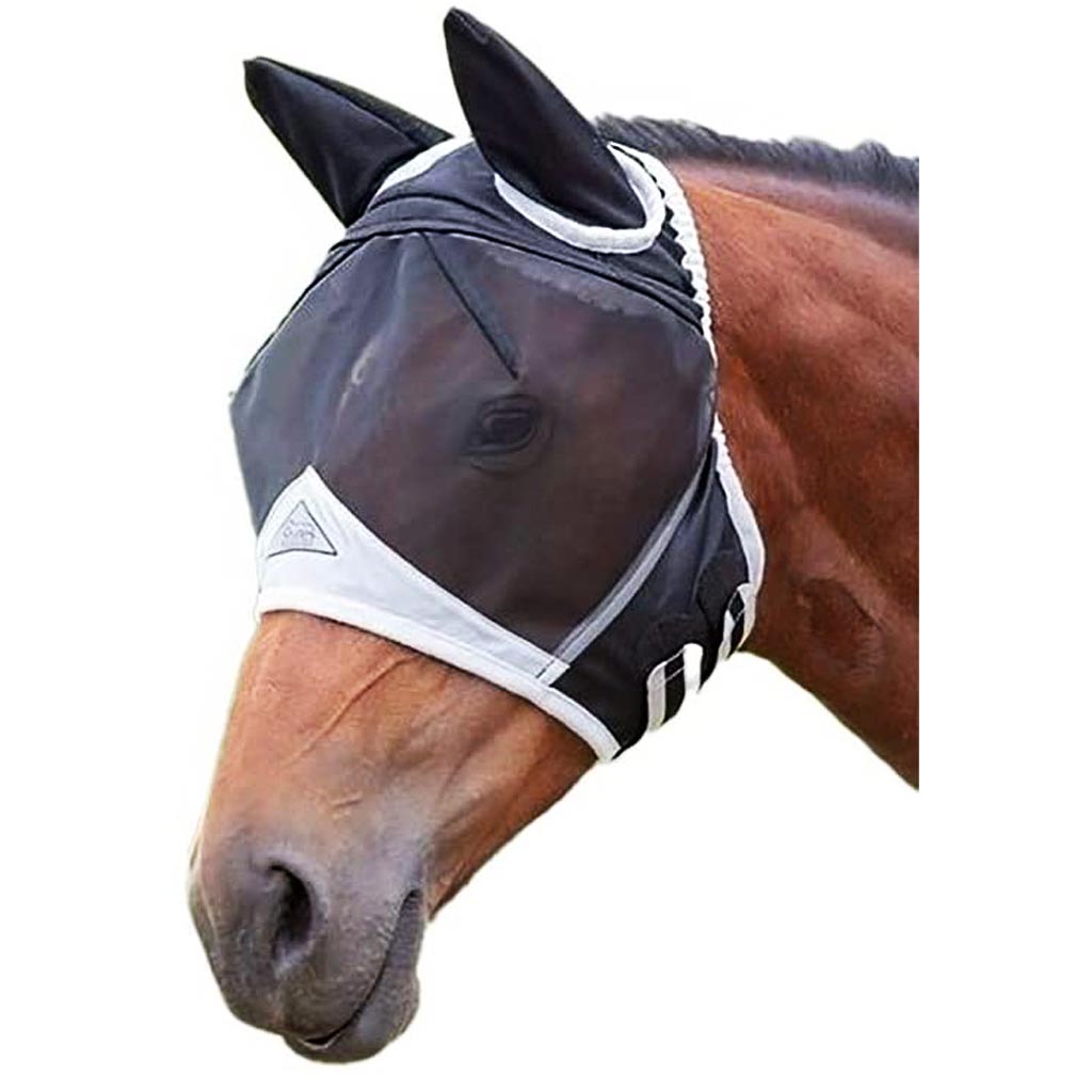 SHIRES FINE MESH FLY MASK W/ EARS BLACK FULL