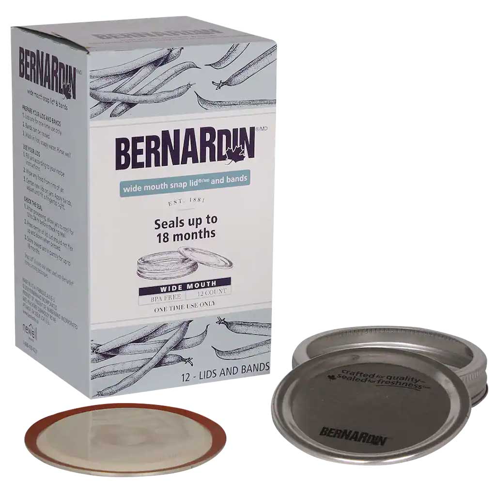 BERNARDIN SNAP LID WIDE MOUTH LIDS &amp; BANDS (12PK)