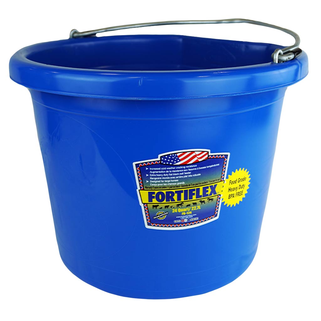 FORTEX BUCKET FLAT BACK POLY 24QT BLU