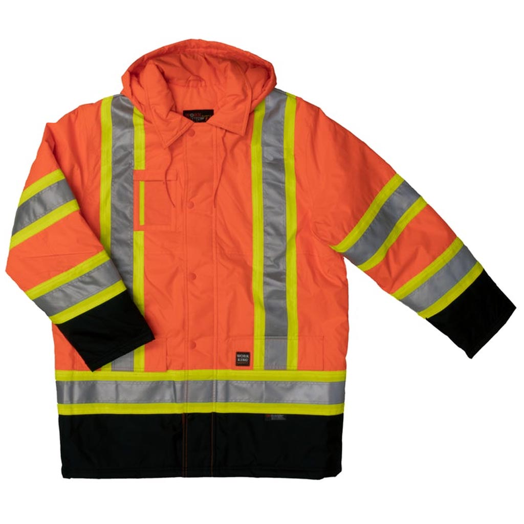 DMB - WORK KING MENS LINED JACKET FLUORESCENT ORANGE 2XL