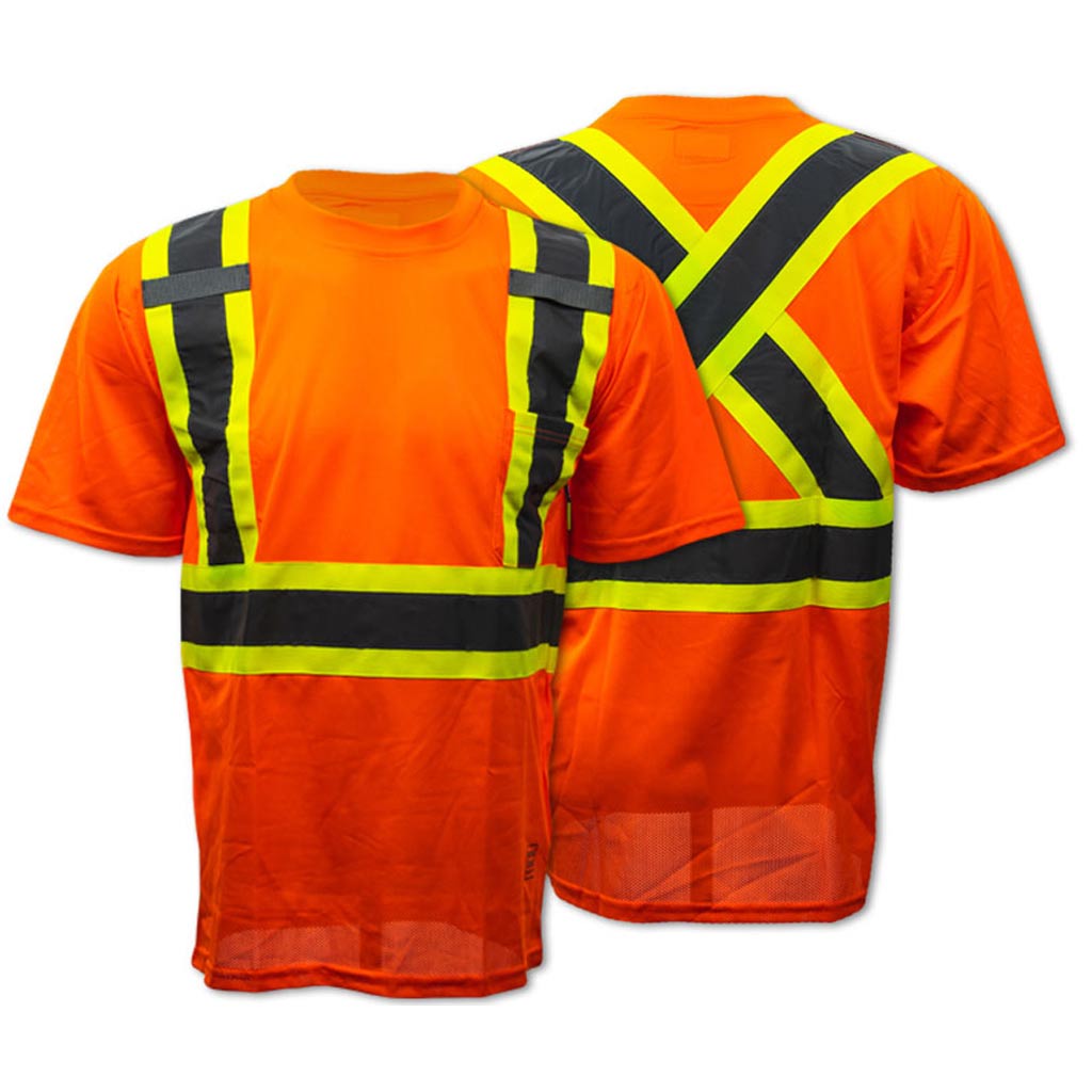 DMB - WORK KING SAFETY T-SHIRT POCKET FLUORESCENT ORANGE MED