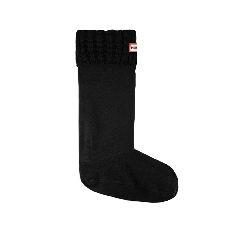 DV - DR - HUNTER 6 STITCH CABLE KNIT TALL SOCK BLACK ( L: 8, 9, 10)