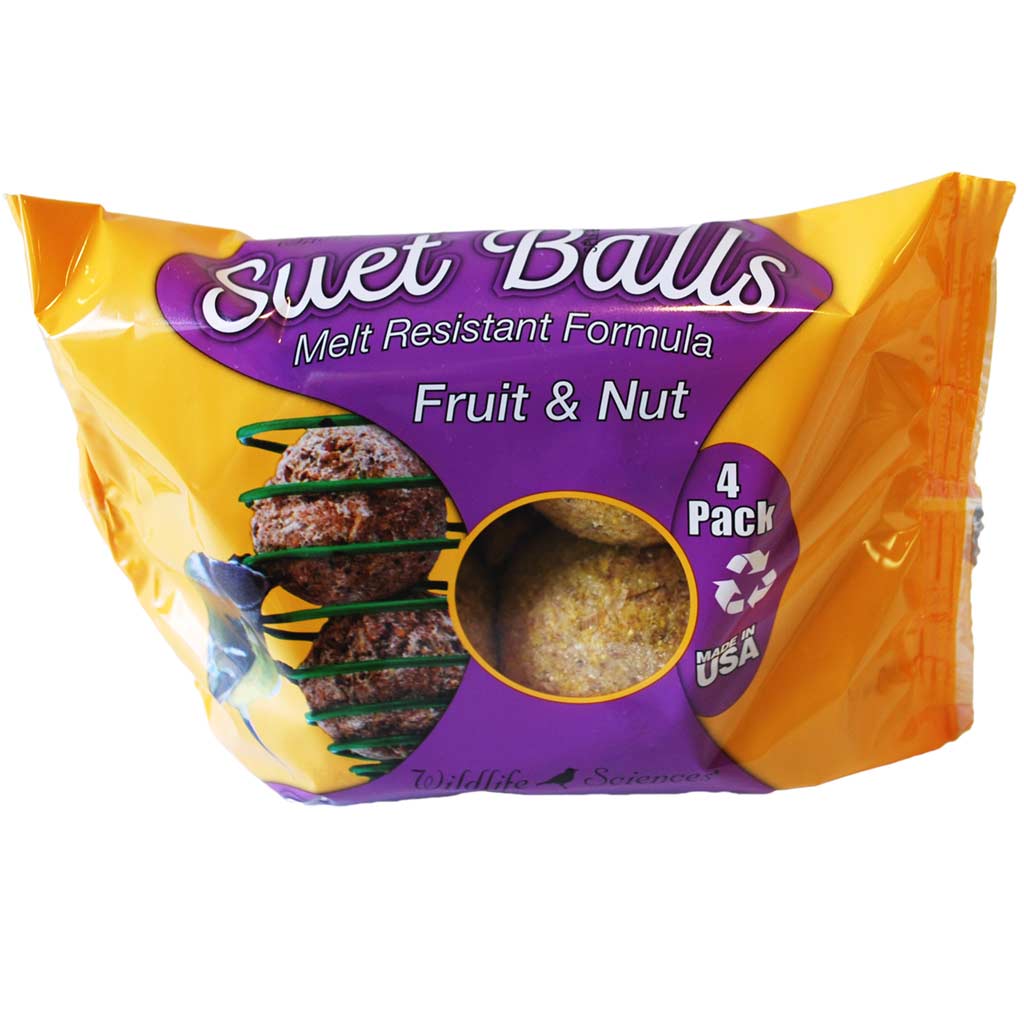 WILDLIFE SCIENCE SUET BALLS FRUIT &amp; NUT 4 PACK 16OZ