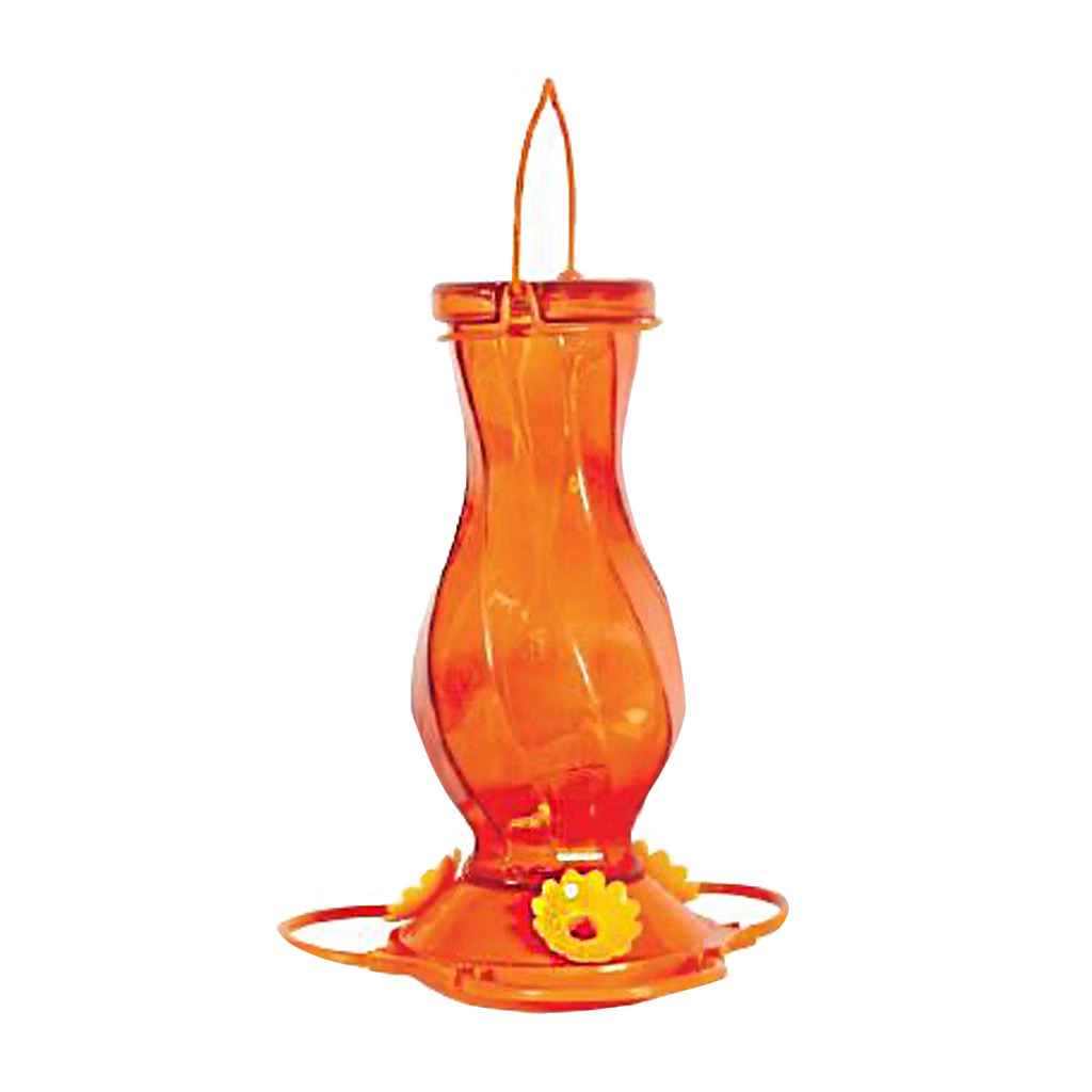 PINEBUSH ORIOLE GLASS ORANGE TWIST BOTTLE FEEDER