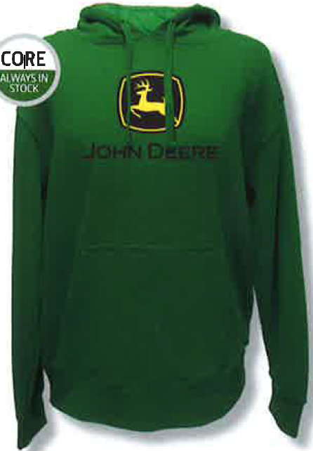 JOHN DEERE LOGO FLEECE HOODIE GREEN MEDIUM