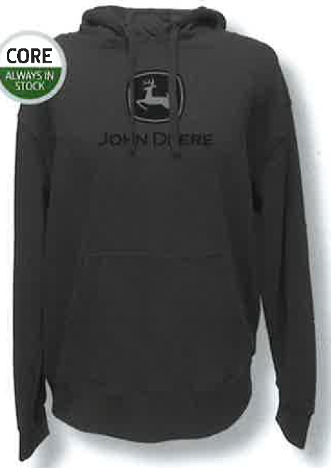 JOHN DEERE LOGO FLEECE HOODIE CHARCOAL MEDIUM