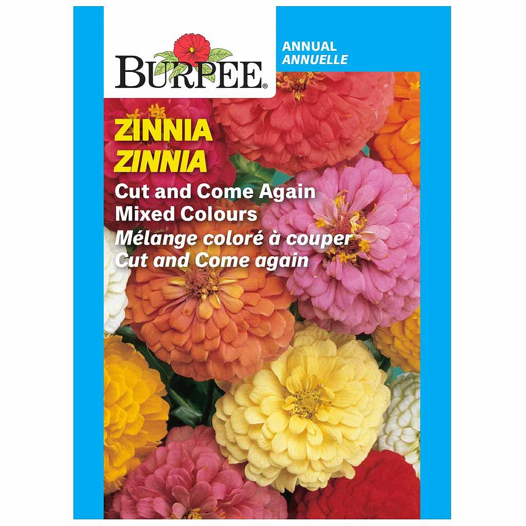 BURPEE ZINNIA - CUT AND COME AGAIN MIXED COLOURS