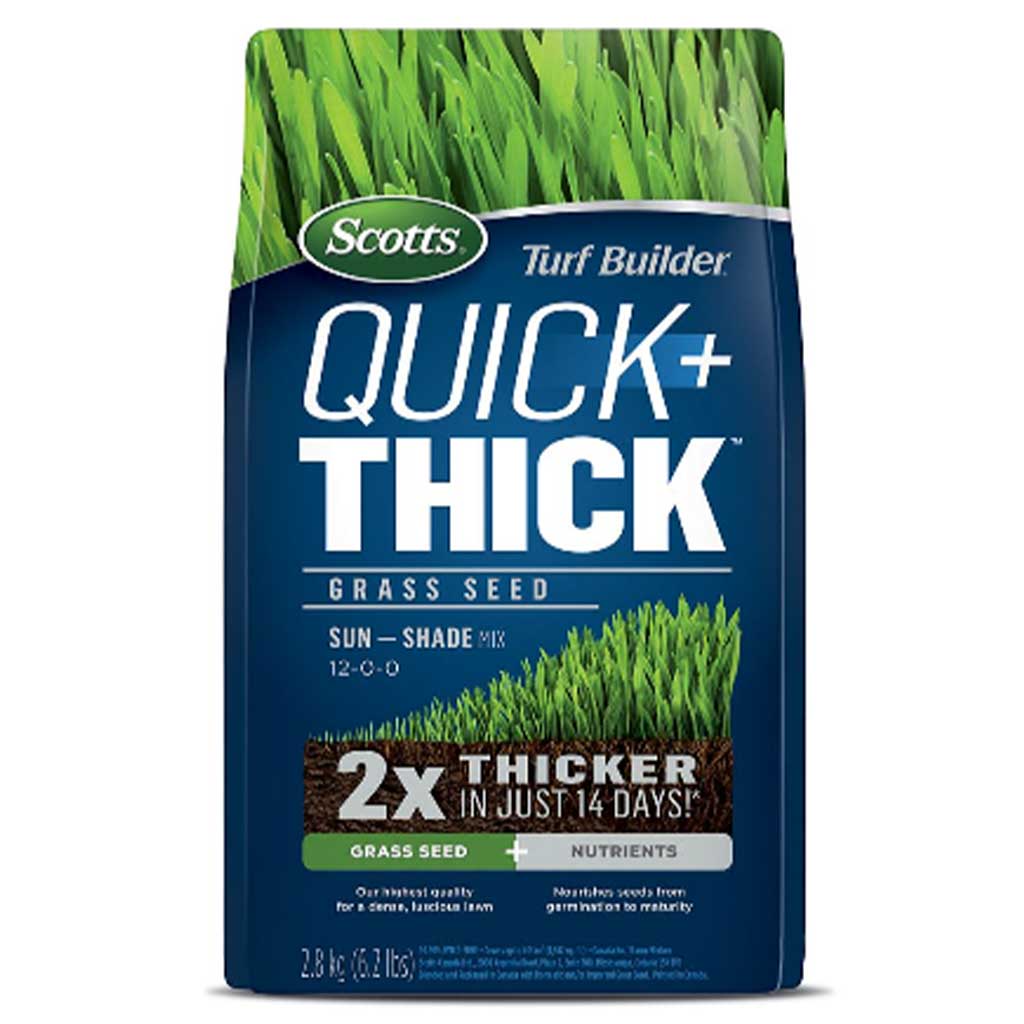 SCOTTS TURF BUILDER QUICK + THICK SUN/SHADE GRASS SEED MIX 2.8KG