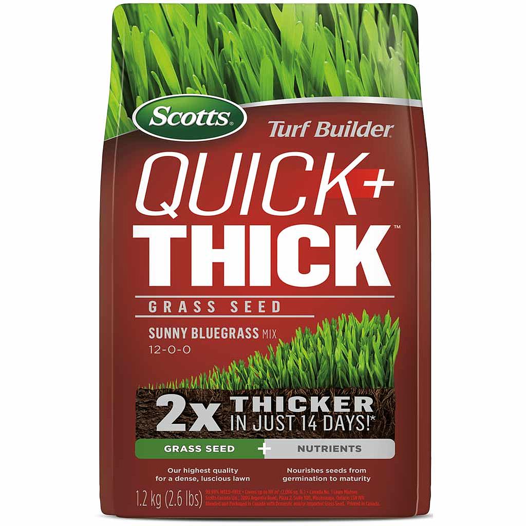 SCOTTS TURF BUILDER QUICK + THICK SUNNY BLUEGRASS GRASS SEED MIX 1.2KG