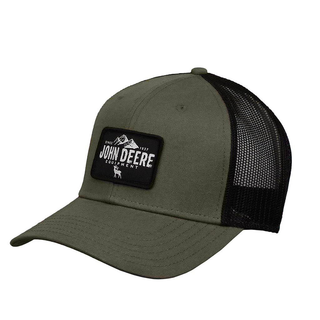 JOHN DEERE CAP TWILL SUEDE LOGO W/ BACK MESH OLIVE