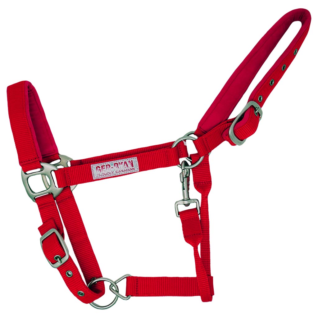 GER-RYAN NYLON HALTER PADDED FULL RED