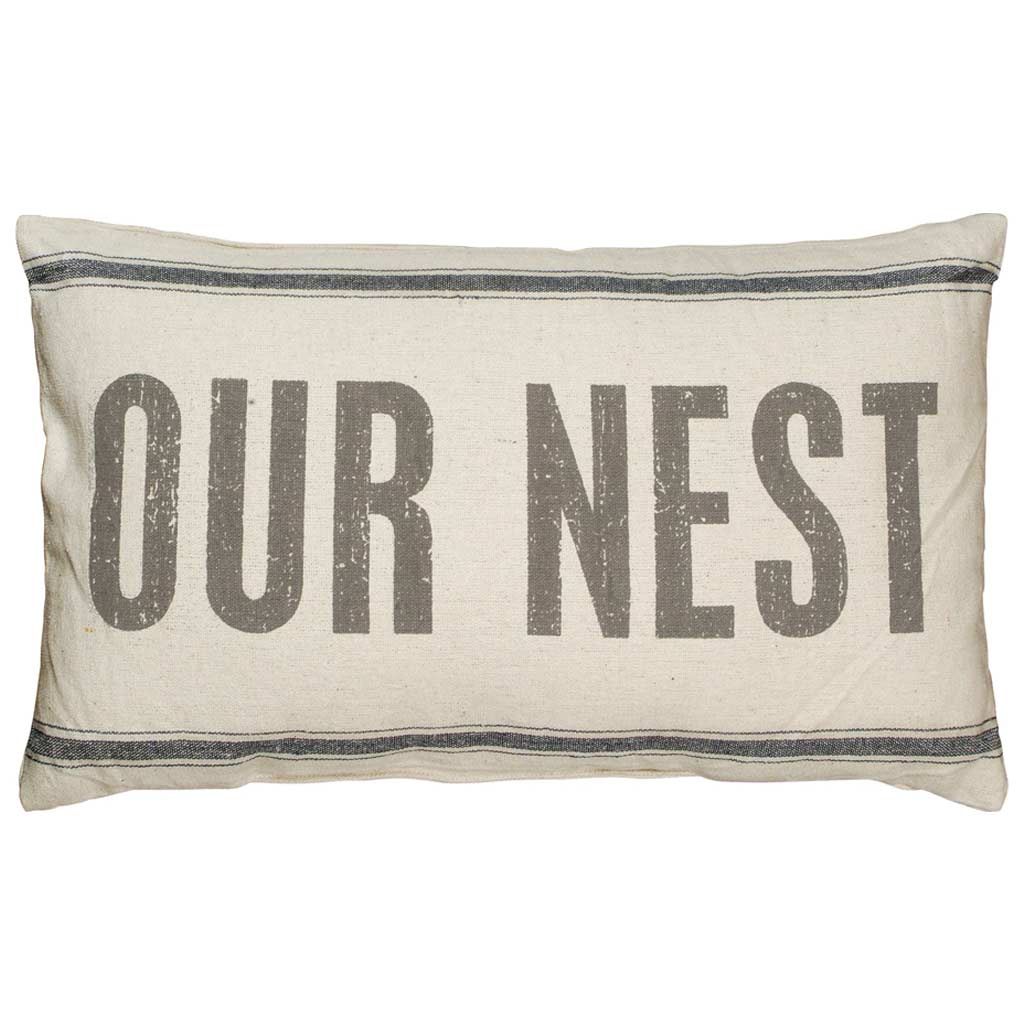 DMB - CANDYM FARMHOUSE OUR NEST PILLOW 20&quot;X12&quot;