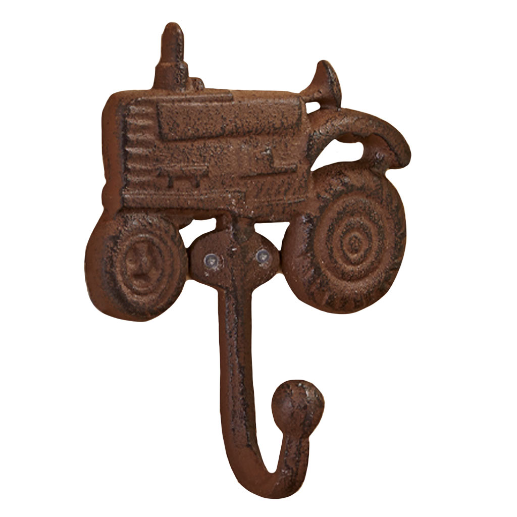 DMB - GIFTCRAFT CAST IRON TRACTOR WALL HOOK BROWN