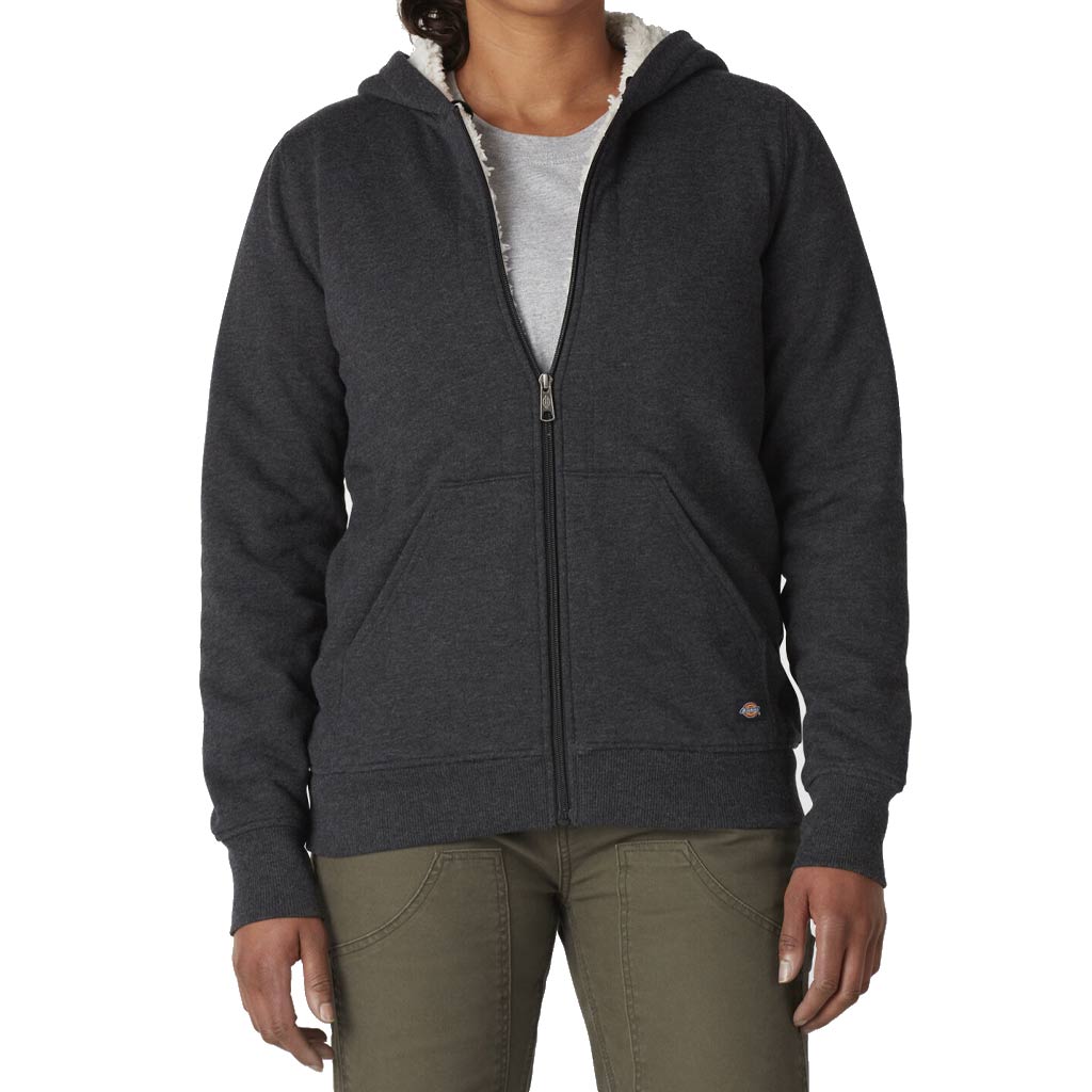 DMB - DICKIES WOMEN SHERPA LINED FULL ZIP HOODIE BLACK SMALL