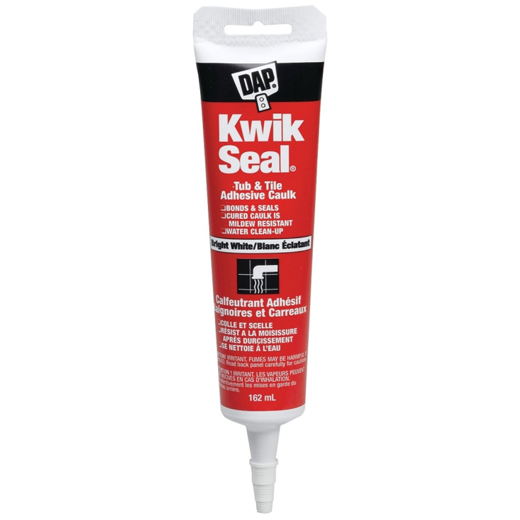 DAP KWIK SEAL ADHESIVE CAULK KITCHEN &amp; BATH WHITE 162ML (74853)