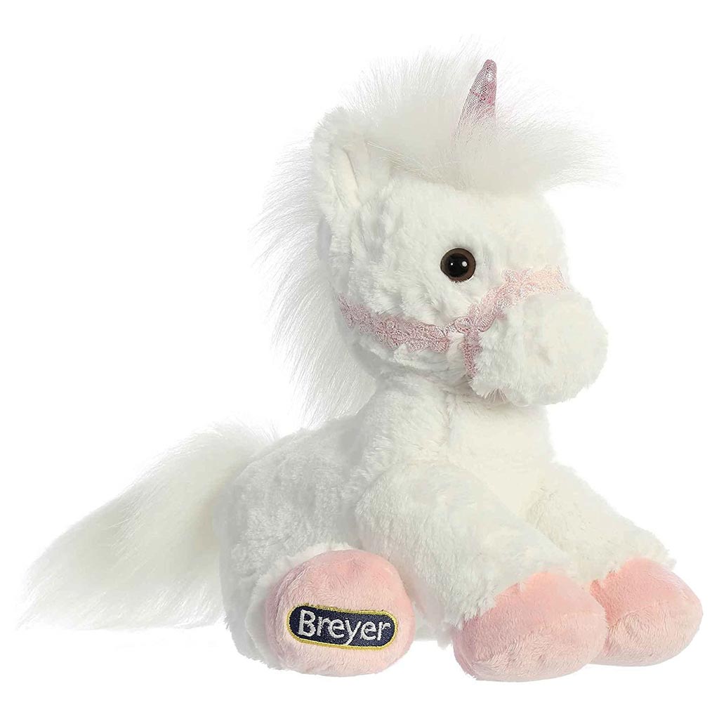 BREYER BRIDLE BUDDIES WHITE/PINK PLUSH UNICORN 11&quot;