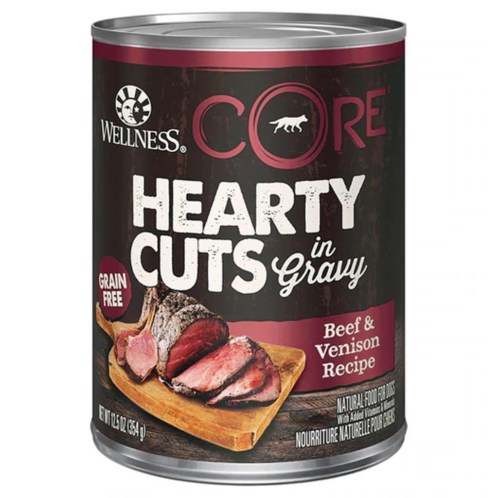 DMB - WELLNESS DOG CORE GF HEARTY CUTS BEEF &amp; VENISON 12.5OZ