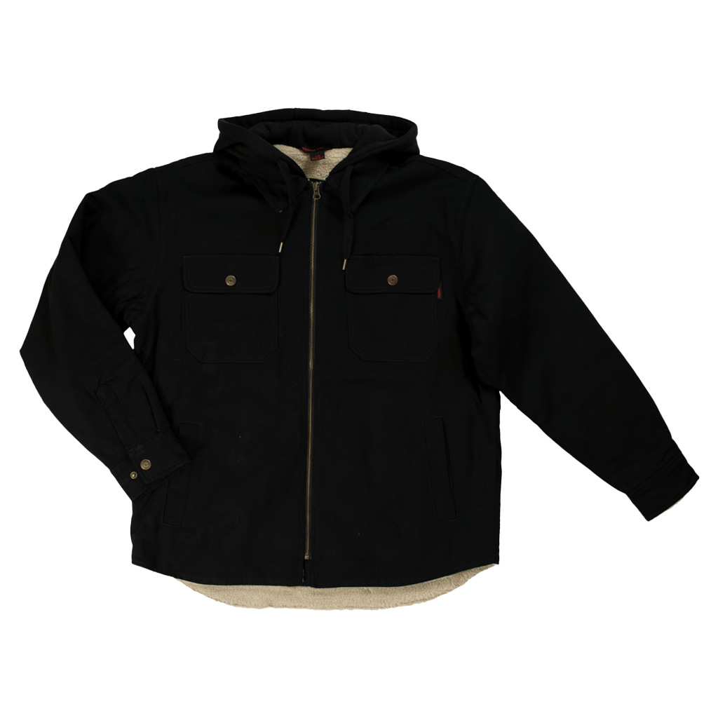 TOUGH DUCK MENS DUCK SHIRT W/SHERPA BLACK SMALL 