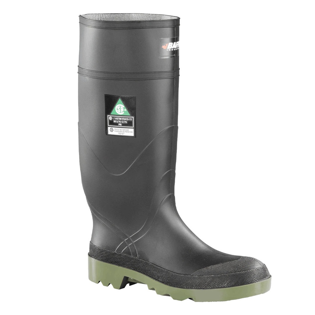 DMB - BAFFIN PETROLIA RUBBER BOOT STP BLACK/GREEN SZ 6