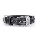 DMB - MY FAMILY EL PASO COLLAR LEATHER BLK SM 27-31CM