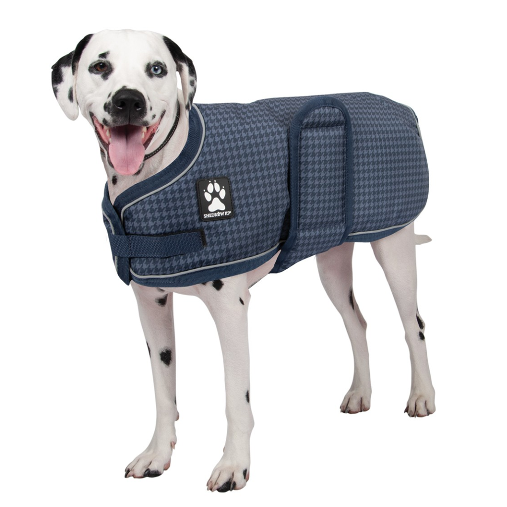 SHEDROW K9 EXPEDITION DOG COAT DRESS BLUE HOUNDSTOOTH M