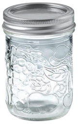 [10050700] BERNARDIN MASON JAR 250ML REGULAR MOUTH DECORATIVE W/ LIDS (12PK)