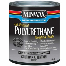 [10053516] MINWAX POLYURETHANE GLOSS PAINT CLR WATER BASED 946ML