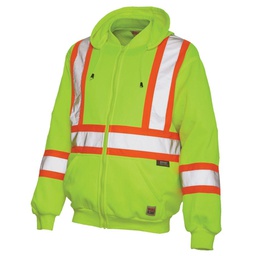 [10058934] DMB - WORK KING HIVIS ZIP HOODIE REG FLUORESCENT GREEN MED