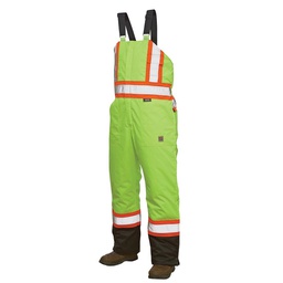 [10064568] DMB - WORK KING MENS HIVIS WPB BIB OVERALL FLUORESCENT GREEN XL