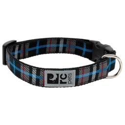 [10064598] DV - RC PETS CLIP COLLAR SM 3/4&quot; BLK TWILL PLAID