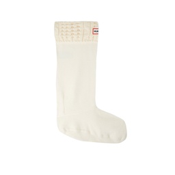 [10070992] DV - DR - HUNTER 6 STITCH CABLE KNIT TALL SOCK NATURAL WHITE ( L: 8, 9, 10)