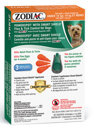 [10079170] DMB - DMB - ZODIAC SMART SHIELD POWER SPOT DOGS UNDER 14KG 3 TUBES W/APPLICATOR