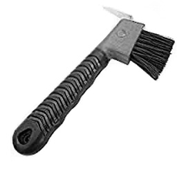 [10084022] GER-RYAN HOOF PICK W/ BRUSH RUBBER GRIP BLACK